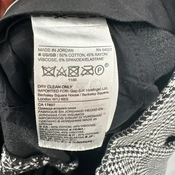 BANANA REPUBLIC Black White Houndstooth Print Sloan Pant // 2 - Picture 8 of 9
